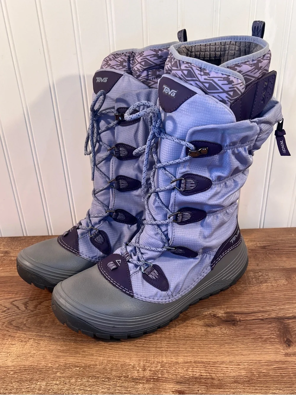 Teva Purple and Gray Women's Winter Rain Boots